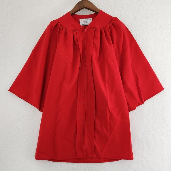 Graduation Gown Childs Kindergarten Red Size 30 In - Picture 1 of 5